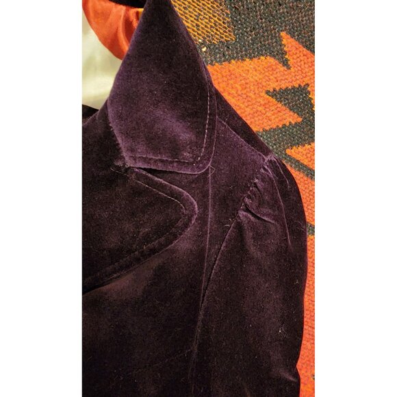 NEW Vintage Forever Velvet Blazer Purple, Gold Buttons Large - Picture 8 of 16
